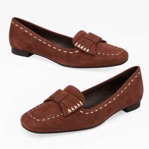 BCBGeneration Brown Suede Bow Loafers • Size 8.5 B • Chic + Timeless Shoes
